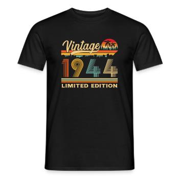1944 Vintage Retro Geburtstagsgeschenk - Männer T-Shirt - Schwarz - Vorne - AI Model Male 178 light (178cm)