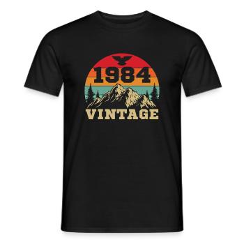 1984 Vintage Retro Geburtstagsgeschenk - Männer T-Shirt - Schwarz - Vorne - AI Model Male 178 light (178cm)