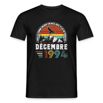 Décembre 1994 Vintage Retro Cadeau D’anniversaire - T-shirt homme - noir - Devant - AI Model Male 178 light (178cm)