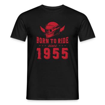 Né pour rouler depuis 1955 - T-shirt homme - noir - Devant - AI Model Male 178 light (178cm)