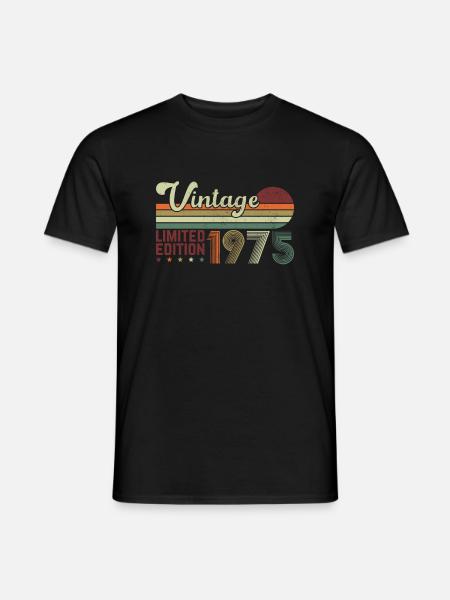 50 Jahre 1975 Vintage Retro Geburtstagsgeschenk - Männer T-Shirt - Schwarz