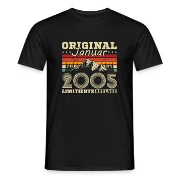 20 years Born in January 2005 Mrs. Man - Men's T-Shirt - black - Front - AI Model Male 178 light (178cm)