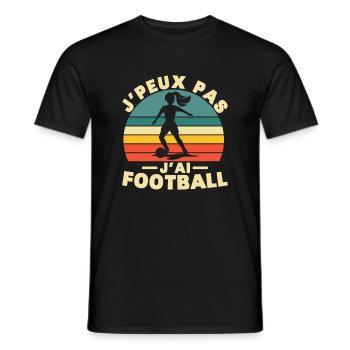 I Can't I Have Football Humor Gift - Men's T-Shirt - black - Front - AI Model Male 178 light (178cm)