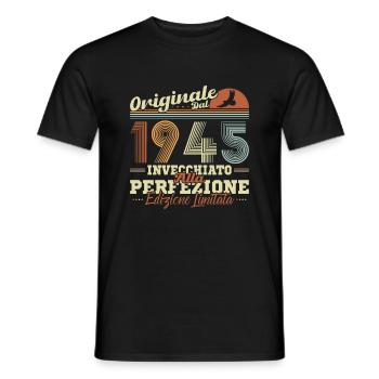Original 1945 retro birthday gift - Men's T-Shirt - black - Front - AI Model Male 178 light (178cm)