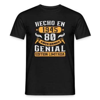 80 Years 1945 Vintage Birthday Gift - Men's T-Shirt - black - Front - AI Model Male 178 light (178cm)
