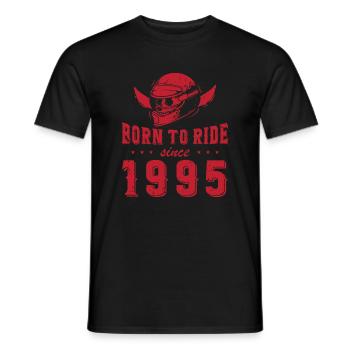 Né pour rouler depuis 1995 - T-shirt homme - noir - Devant - AI Model Male 178 light (178cm)