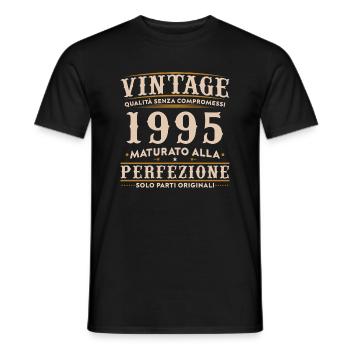 Vintage, 1995, 30ème Anniversaire, Cadeau - T-shirt homme - noir - Devant - AI Model Male 178 light (178cm)