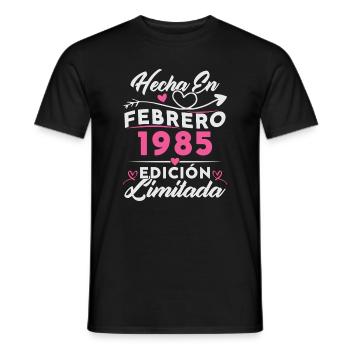 40ème Anniversaire Femme 40 Ans Fait En 1985 Février - T-shirt homme - noir - Devant - AI Model Male 178 light (178cm)