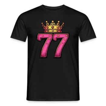 77 Zahl Krone - Männer T-Shirt - Schwarz - Vorne - AI Model Male 178 light (178cm)