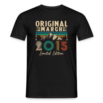 Mars 2015 Vintage Cadeau Anniversaire - T-shirt homme - noir - Devant - AI Model Male 178 light (178cm)