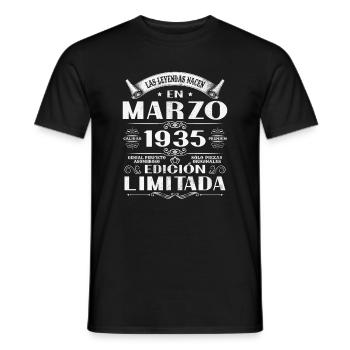 Les Legends sont nées en mars 1935 - T-shirt homme - noir - Devant - AI Model Male 178 light (178cm)