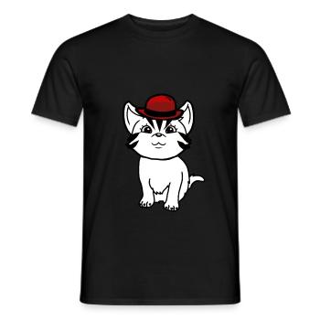 Gentleman Mister Cat Kitten Sir Cat Meow - Men's T-Shirt - black - Front - AI Model Male 178 light (178cm)