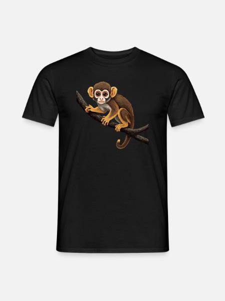 Totenkopfäffchen Totenkopfaffe Affe Affen Baby - Mænd T-shirt - sort