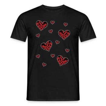 Farm Animal Love Gift Heart Cow Pattern - Men's T-Shirt - black - Front - AI Model Male 178 light (178cm)