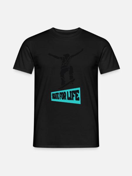 Skate, skaten, Skater, Skateboard - Männer T-Shirt - Schwarz