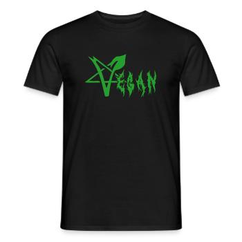 Vegan Death Metal | Pentagram - Men's T-Shirt - black - Front - AI Model Male 178 light (178cm)