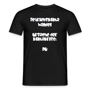 Betriebsklimawandel - Sprüche - Geschenk - Männer T-Shirt - Schwarz - Vorne - AI Model Male 178 light (178cm)