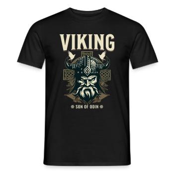Viking - Son of Odin Design - Men's T-Shirt - black - Front - AI Model Male 178 light (178cm)
