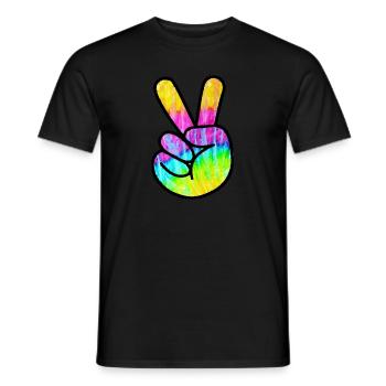 Victory Finger - Friedenszeichen - Männer T-Shirt - Schwarz - Vorne - AI Model Male 178 light (178cm)