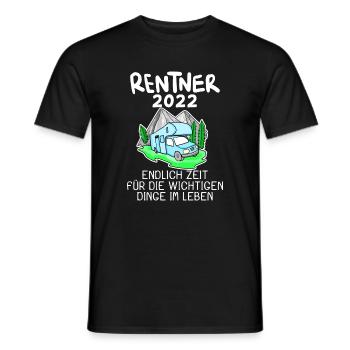 Rentner 2022 Rente Wohnwagen - Männer T-Shirt - Schwarz - Vorne - AI Model Male 178 light (178cm)