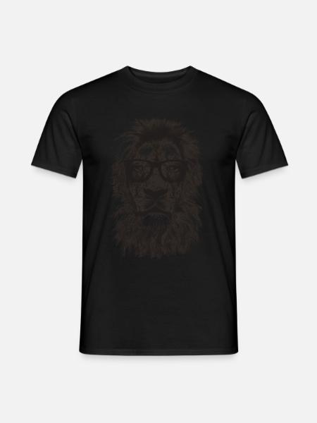Lion de hipster noir - T-shirt homme - noir