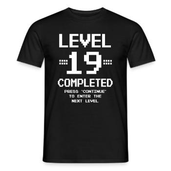 19. Geburtstag Retro Level 19 Jahre Party - Männer T-Shirt - Schwarz - Vorne - AI Model Male 178 light (178cm)