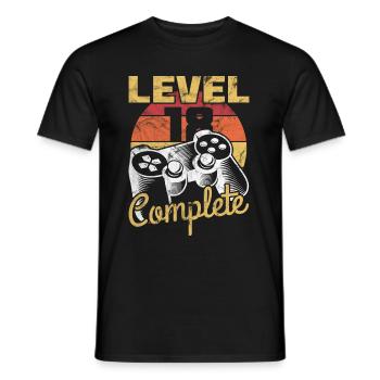 18. Geburtstag Gamer "Level 18 Complete" - Männer T-Shirt - Schwarz - Vorne - AI Model Male 178 light (178cm)
