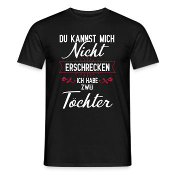 Vater und Tochter Du kannst mich nicht erschrecken - Männer T-Shirt - Schwarz - Vorne - AI Model Male 178 light (178cm)