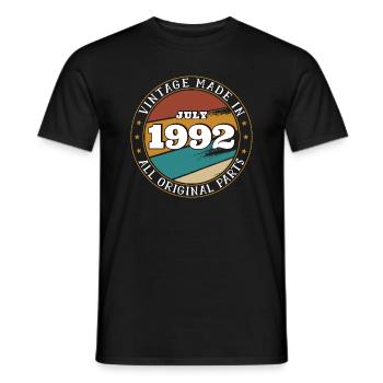 July 1992 - 30th Birthday Gift. Awesome. - Men's T-Shirt - black - Front - AI Model Male 178 light (178cm)