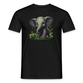 Elephant Africa Asia Animal Baby Elephant - Men's T-Shirt - black - Front - AI Model Male 178 light (178cm)