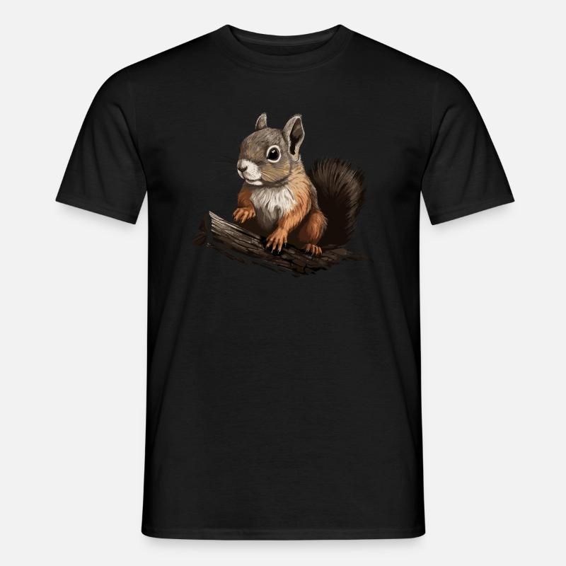 Eichhörnchen Wald Baumhörnchen Hörnchen - Männer T-Shirt - Schwarz