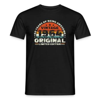 60 Years 60 Birthday Gift Vintage 1964 - Men's T-Shirt - black - Front - AI Model Male 178 light (178cm)