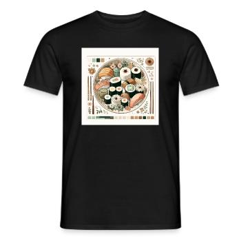 Cottagecore Sushi - Männer T-Shirt - Schwarz - Vorne - AI Model Male 178 light (178cm)