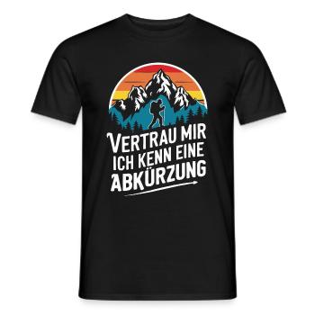 Hiking Hikers Hike Mountains Forest - Men's T-Shirt - black - Front - AI Model Male 178 light (178cm)