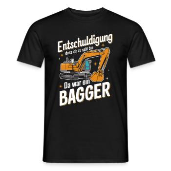 Excavator Driver Construction Worker Construction Site Construction Machine - Men's T-Shirt - black - Front - AI Model Male 178 light (178cm)