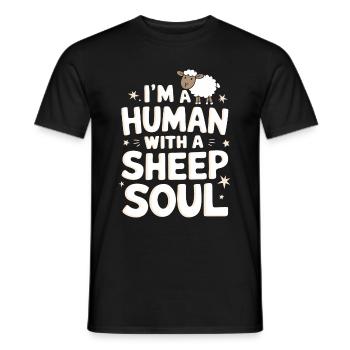 Sheep Sheep Farmer Lamb Farmer - Men's T-Shirt - black - Front - AI Model Male 178 light (178cm)