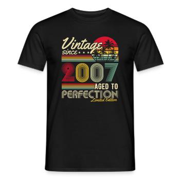 Millésime 2007 Cadeau d’anniversaire Rétro - T-shirt homme - noir - Devant - AI Model Male 178 light (178cm)