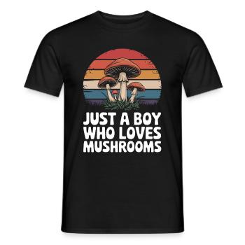 Mushroom Mushrooms Funghi Mushroom - Men's T-Shirt - black - Front - AI Model Male 178 light (178cm)