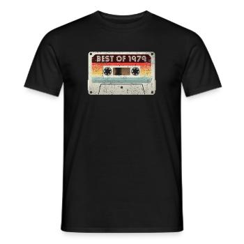 Cassette de musique du 40e anniversaire Best of 1979 Gift - T-shirt homme - noir - Devant - AI Model Male 178 light (178cm)