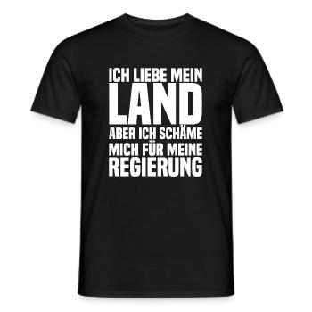 Ich Liebe Mein Land Aber Ich Schäme Mich Spruch - Männer T-Shirt - Schwarz - Vorne - AI Model Male 178 light (178cm)