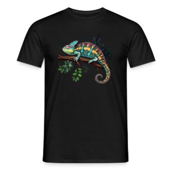 Chameleon Branch Reptiles - Men's T-Shirt - black - Front - AI Model Male 178 light (178cm)