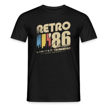 Retro 1986 Classic Vintage Birthday Gift - Men's T-Shirt - black - Front - AI Model Male 178 light (178cm)