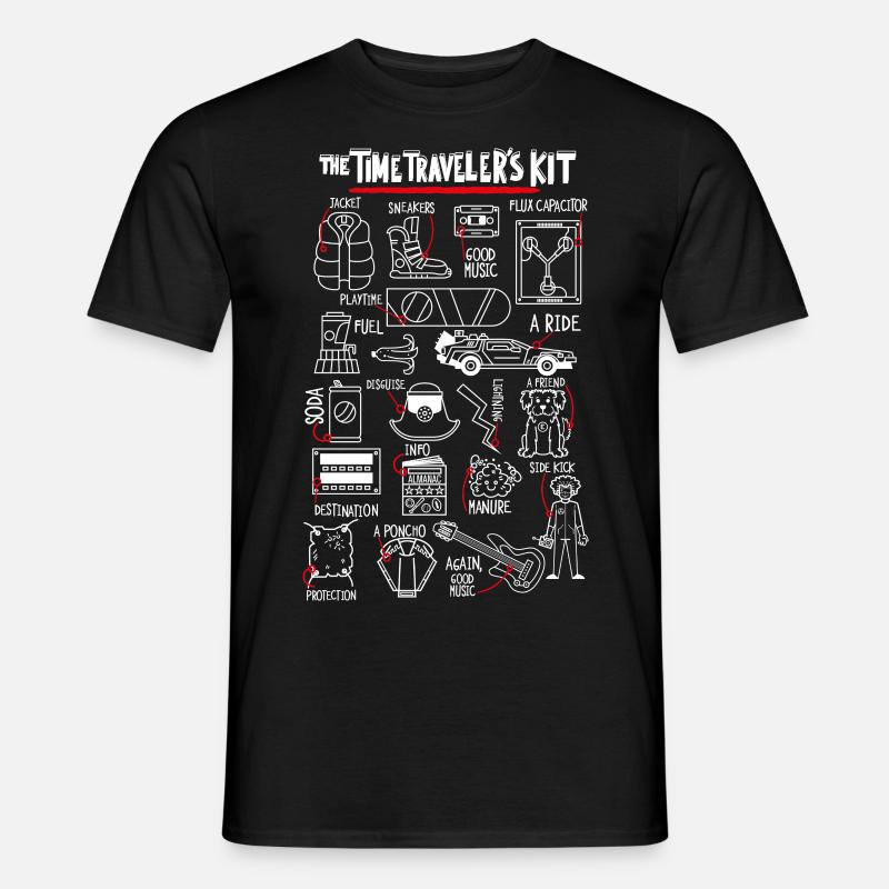 Zurück In Die Zukunft Starterpack Zeitreisende - Männer T-Shirt - Schwarz