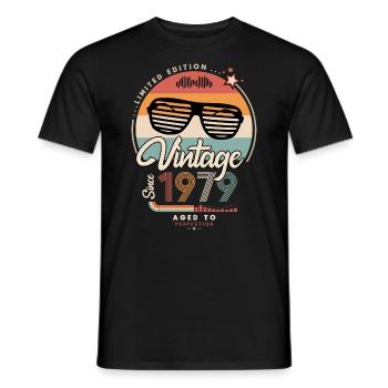 Jahrgang seit 1979 - Männer T-Shirt - Schwarz - Vorne - AI Model Male 178 light (178cm)