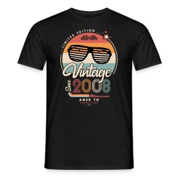 Vintage since 2008 - T-shirt homme - noir - Devant - AI Model Male 178 light (178cm)