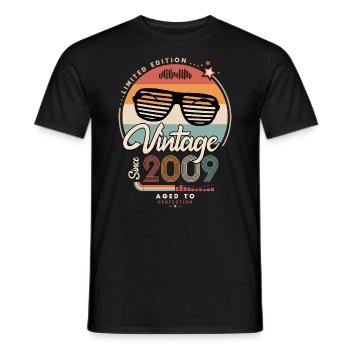 Vintage since 2009 - T-shirt homme - noir - Devant - AI Model Male 178 light (178cm)