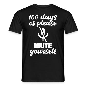 100 days of school mute gift - Men's T-Shirt - black - Front - AI Model Male 178 light (178cm)