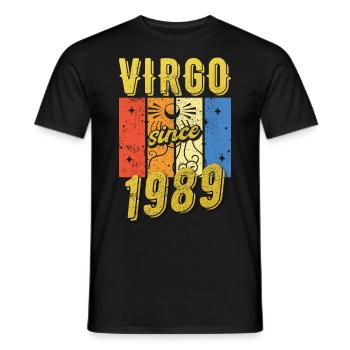 Vierge 1989 Cadeau d’anniversaire du zodiaque - T-shirt homme - noir - Devant - AI Model Male 178 light (178cm)
