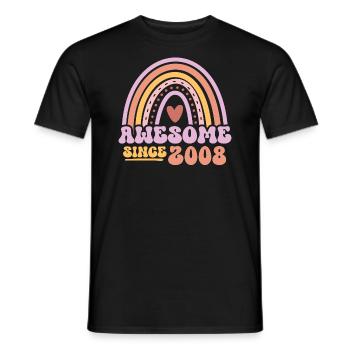 Großartig seit 2008 Retro Vintage Geburtstag - Männer T-Shirt - Schwarz - Vorne - AI Model Male 178 light (178cm)