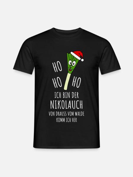 Nikolauch - Ho Ho Ho Ich bin der Nikolauch - Männer T-Shirt - Schwarz